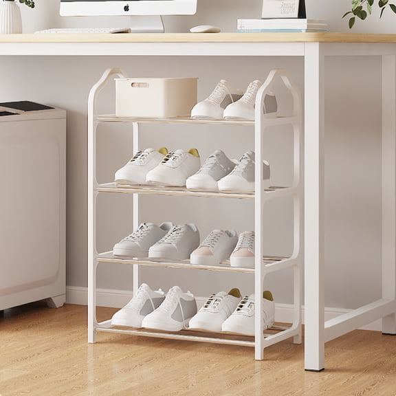 Antqov Shoe Rack, 4 Tier Shoe Rack Organizer, Sturdy Shoe Storage Shelf for Front Door Entrance, Bedroom Closet, Entryway Supplies Gifts