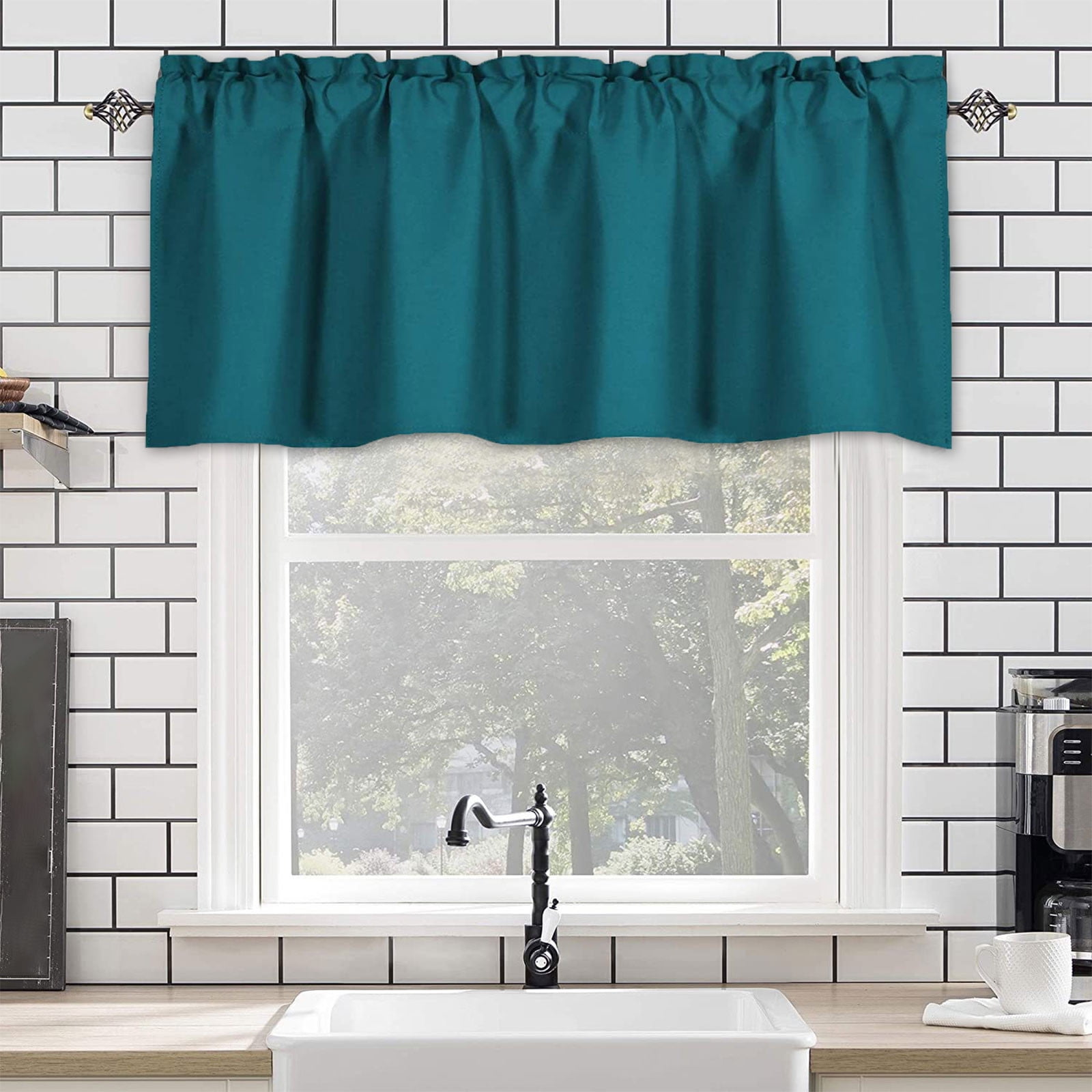 Antqov Valance Curtains, 57x18" Curtains Valances for Kitchen, Valance ...
