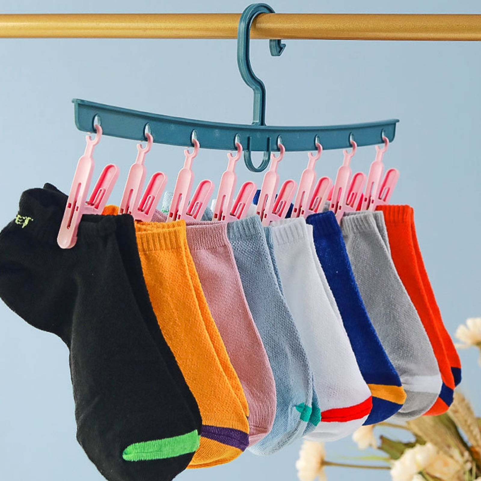Clearance! Aoorsake Clothes Drying Rack One Line Type Socks Drying Underwear Artifact Household Baby Multi Clip Windproof Socks Drying Rack Shower Organizer Closet Organizers And Storage Hangers