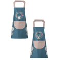 thumbnail image 1 of Clearance Apron Sleeve under $6 Women Kitchen Apron With Hand Wipe Pockets For Cooking Baking Wipeable Oil Proof Cartoon Wreath Rabbit Kitchen Nail Shop Apron, 1 of 9