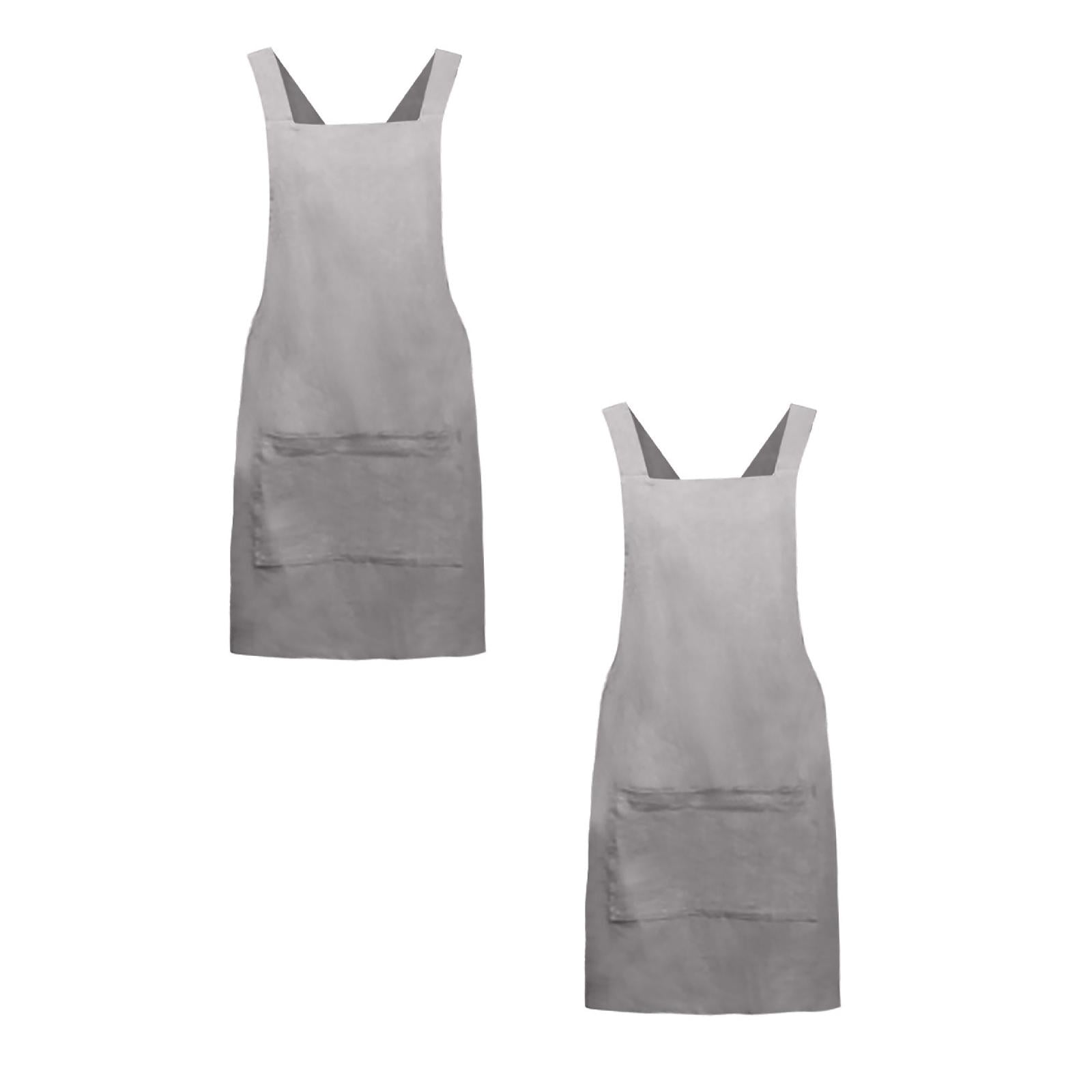 Clearance Apron Sleeve under $20 Women Cotton Linen Cross Back Apron ...
