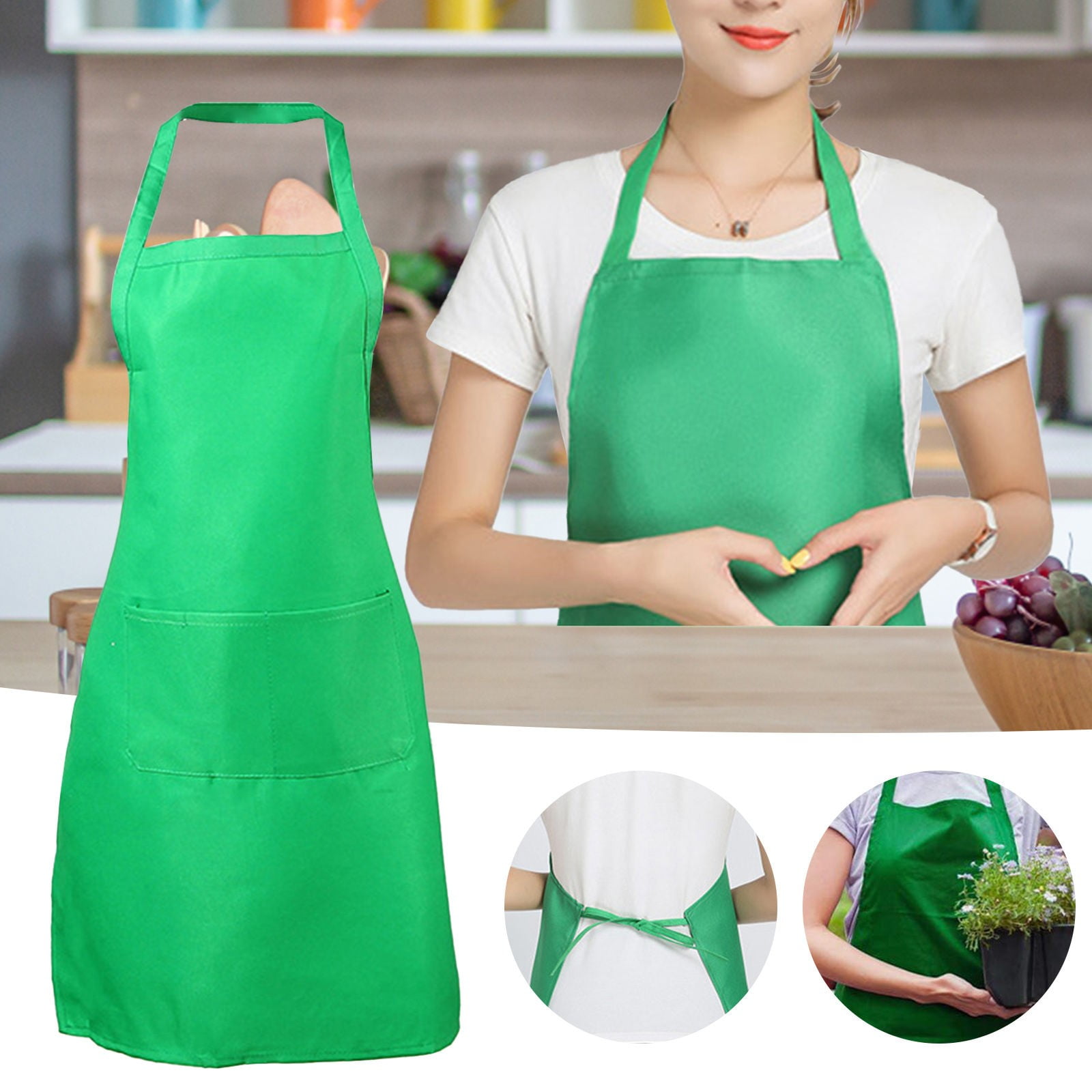 Clearance Apron Sleeve under $5,Cooking Kitchen Apron With Pocket Check ...
