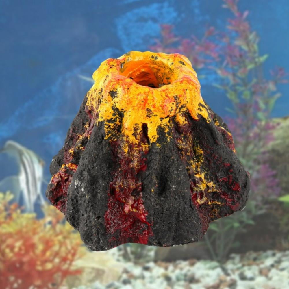 Clearance! Aquarium Volcano Ornament,Bubbler Decorations for Fish Tank ...
