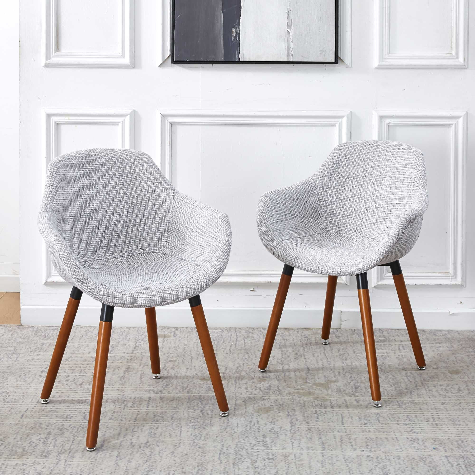 Clearance! Arm chair,set of 2,WHITE,Yaheetech Ergonomic Accent Chair ...