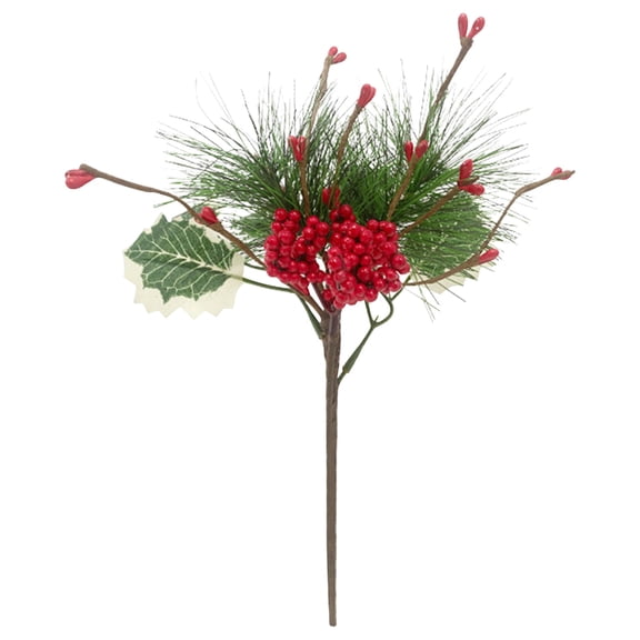 OAVQHLG3B Artificial Christmas Norfolk Pine Stems Branches for Vases, Fake Faux Evergreen Green Real Feel Touch Stem Greenery with Pine Cones for Xmas Holiday Winter Table Indoor Decoration