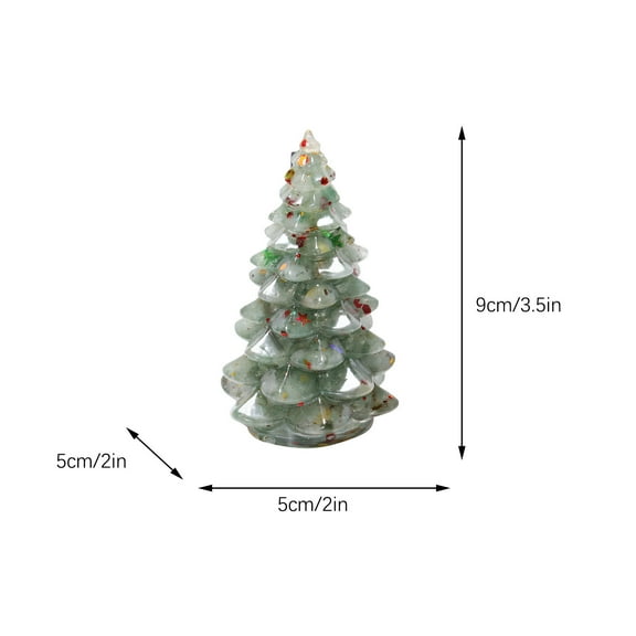 Artificial Christmas Tree Skinny Christmas Tree - Mini Small Little Tabletop Prelit Christmas Tree 11.8 Inch Decorated with Ornaments 35 Multi-Colored Lights Artificial Green Tree