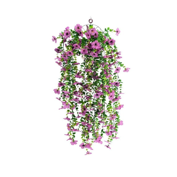 Clearance! Artificial Flowers Decoration FNGZ Fake Plants Hanging, Simulated Spider Plant Wall Decoration, Plant Wall Hanging, Diy Decoration Office Balcony Wedding, Purple