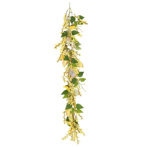 Clearance! Artificial Flowers Decoration FNGZ Garland for Mantle Spring Floral Garland with Colorful Greenery Leaves for Home Holiday Decor Indoor Outdoor, Yellow