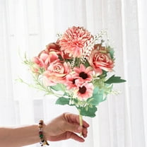 Artificial Flowers, White Fake Flowers Silk Faux Roses Wedding Bridal Bouquets Cake Flowers with Stems for Table Centerpieces Floral Arrangement Arch Home Decoration