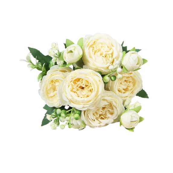 Hvmvliv Artificial Flowers for Valentines Beautiful Artificial Silk Fake Flowers Wedding Valentines Bouquet Bridal Decor Valentines Day Gifts