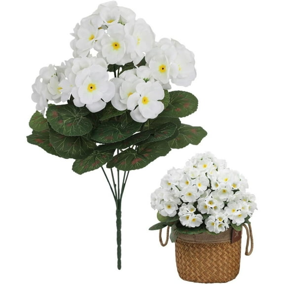 Clearance! Artificial Geranium Plant – Faux Flowers for Indoor/Outdoor Decor Wedding Centerpiece Living Room & Event Styling