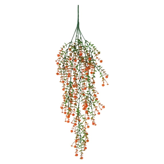Clearance,Artificial Hanging Flowers for Outdoor, Violet Simulation Hanging Plant & Flowers for Outdoor Home Wedding Garden Yard Hanging Baskets Wisteria Garland Decoration,Orange,29.5x7.9"