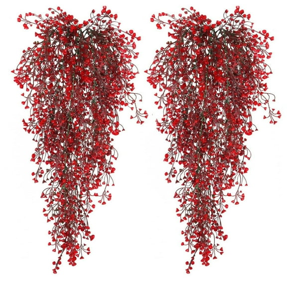 Clearance Artificial Hanging Vine Fern Plant Garland Greenery Wall Home Garden Wedding Party Indoor Outdoor Decoration Faux Ivy Leaf Strand Room Decor Foliage Supply