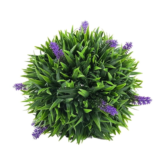 Clearance | Artificial Lavender Grass Ball 21cm PVC Topiary Hanging Pendant, Realistic Faux Green Grass Ball for Home Wedding Party Ceiling Wall Decoration