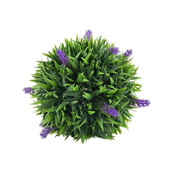 Clearance | Artificial Lavender Grass Ball 25cm PVC Topiary Hanging Pendant, Realistic Faux Green Grass Ball for Home Wedding Party Ceiling Wall Decoration