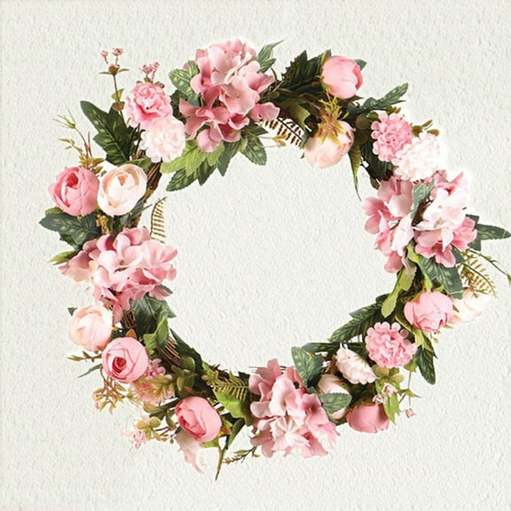 Clearance!Artificial Peony Wreath Artificial Spring Wreath Front Door Wall Decoration Wedding Party Home Decoration