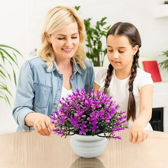 Clearance! Artificial Potted Plants Plastic Greenery in Pots Small Faux Topiary Shrubs for Centerpiece Desk Room House Decor Decoration