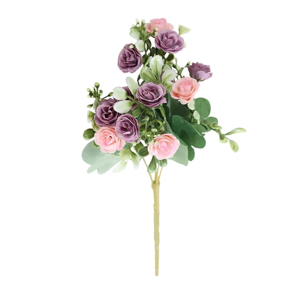 Clearance! Artificial Realistic Rose Bouquet with Long Stems, Indoor Artificial Flower Rose Bush, Faux Silk Rose Bouquets, Floral Arrangements for Wedding Table Centerpieces & Home Vase Decor