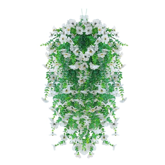 Clearance Artificial flowers under $1,Artificial Hanging Flowers For Outdoors Spring Summer Decoration 4PCS Hanging Plants For Patio Porch Front Yard Window Garden Indoor Decor Spring