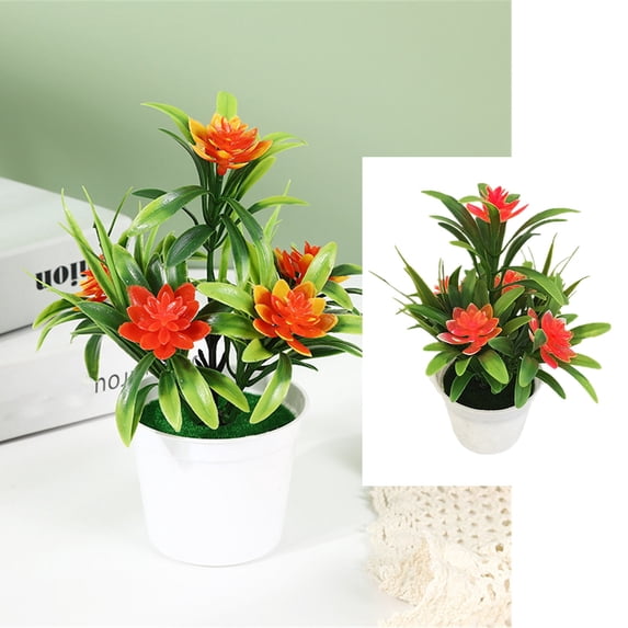 Clearance Artificial flowers under $1,Artificial Plant Flower Exquisite Artificial Flower Potted Plant Bonsai Wedding Party Garden Home Decor For Home