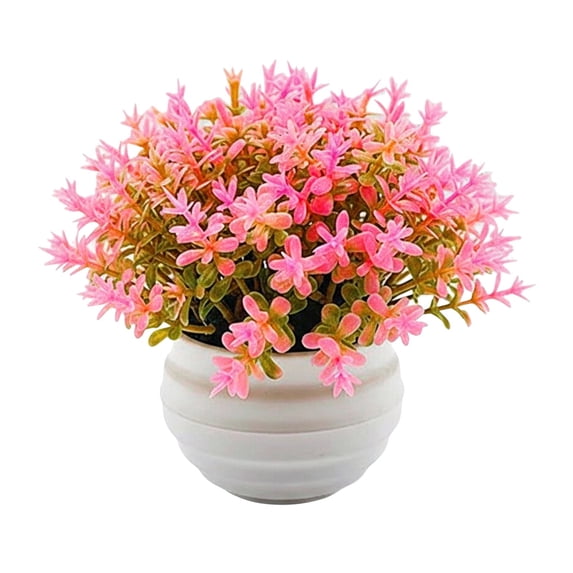 Clearance Artificial flowers under $1,Artificial Potted Plants Plastic Greenery In Pots Small Topiary Shrubs For Centerpiece Desk Room House Decor Decoration