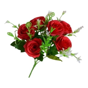 Clearance Artificial flowers under $1,Artificial Rose Bouquet Single Rose Flower Bunch Plastic Prop For School Sports Day/Dance Performances Home Decor (Multiple Colors)