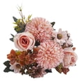thumbnail image 1 of Clearance Artificial flowers under $1,Artificial Roses Flower Bouquet With Hydrangea Roses Flowers Small Arrangements For Wedding Table Centerpieces Kitchen Home Decorations Photography Props, 1 of 9