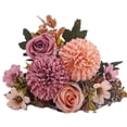 thumbnail image 1 of Clearance Artificial flowers under $1,Artificial Roses Flower Bouquet With Hydrangea Roses Flowers Small Arrangements For Wedding Table Centerpieces Kitchen Home Decorations Photography Props, 1 of 9