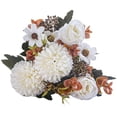 thumbnail image 1 of Clearance Artificial flowers under $1,Artificial Roses Flower Bouquet With Hydrangea Roses Flowers Small Arrangements For Wedding Table Centerpieces Kitchen Home Decorations Photography Props, 1 of 9