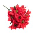thumbnail image 1 of Clearance Artificial flowers under $1,Bushes For Christmas Decor Silk Fabric Artificial Flower Plant Floral Bouquet For Xmas Tree Holiday Wedding Party Home Decor, 1 of 5