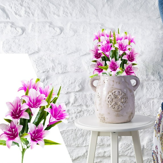 Clearance Artificial flowers under $1,Lily Flower Artificial Flower Potted Decoration Wedding Decoration Dry Flower Decoration Artificial Artificial Artificial Flower