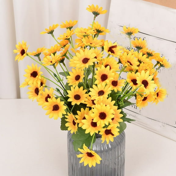 Clearance Artificial flowers under $1,Mother Gift Sunflower Artificial Flower True Artificial Flower Home Office Wedding Decoration Arrangement Bouquet Decoration With Artificial Flowers