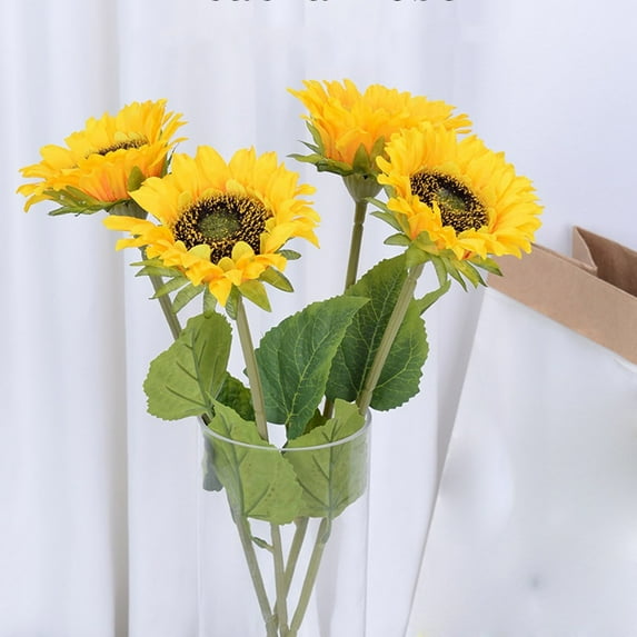 Clearance Artificial flowers under $1,Mother Gift Sunflower Artificial Flower True Artificial Flower Home Office Wedding Decoration Arrangement Bouquet Decoration With Artificial Flowers