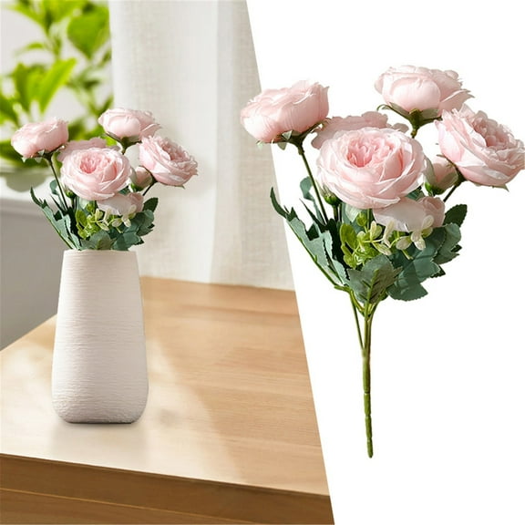 Clearance Artificial flowers under $5,5 Head Peony Simulation Flower Small Bouquet Of Flowers Living Room Table Decoration Home Decoration Wedding Decoration