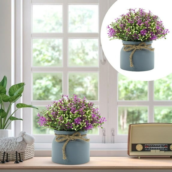 Clearance Artificial flowers under $5,Artificial Flowers Potted Plants Flowers In POTS Decorate Home Bathroom Kitchen Rustic Table Centerpiece Interior Outdoor Decor
