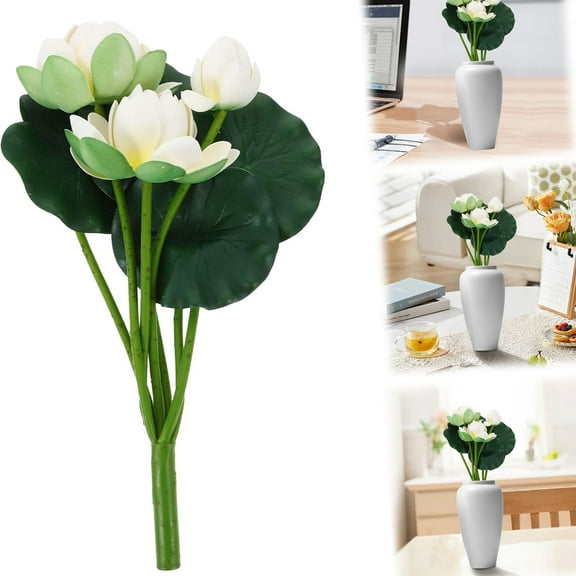 Clearance Artificial flowers under $5,Artificial Flowers Realistic Simulation Water Lilies For Home Decor Plant Decor Wedding Adornment Garden And Pond Decoration