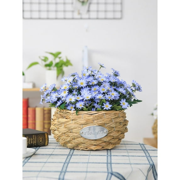 Clearance Artificial flowers under $5,Artificial Large Daisy Plants Flowers Faux Silk Wildflowers Bouquet Outdoor For Home Decor Indoor Outside Garden Front Porch Decoration