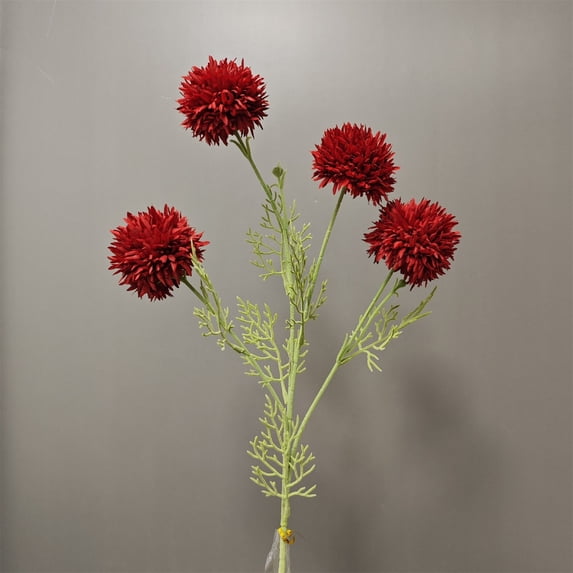 Clearance Artificial flowers under $5,Faux Pompon Mum Artificial Flowers Rustic Chrysanthemums With Stems For Wedding Filler DIY Bouquet Centerpieces Terracotta Arrangements Decorations