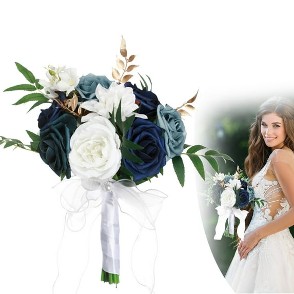 Clearance Artificial flowers under $5,Holding Flowers Wedding Flower Floral Decor Greenery Decor Reveal Flower Girl Bouquet Rose Outdoor Bridal Petals Bouquets Cute Faux Decoration Artificial B