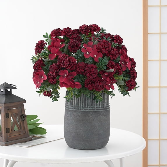 Clearance Artificial flowers under $1,Artificial Flower 16 Heads Silk Hydrangea Flower Bouquet Plants Home Decoration