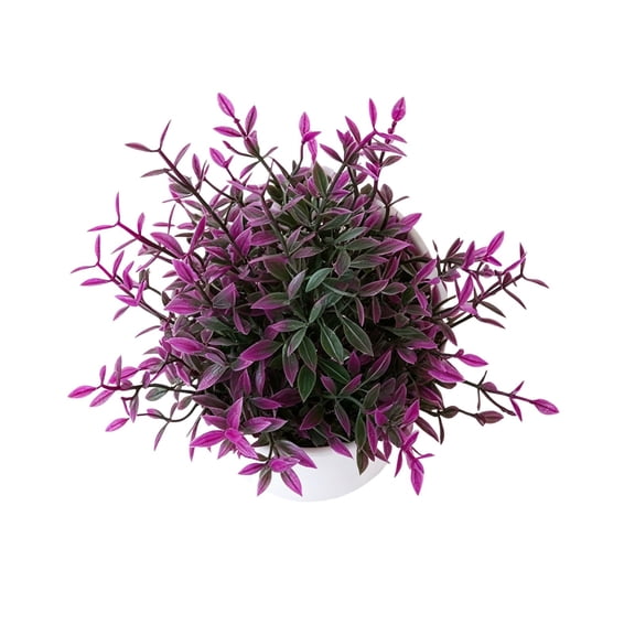 Clearance Artificial flowers under $1,Artificial Potted Small For Shelf Green In White Plastic Pot For Home Bathroom Decor