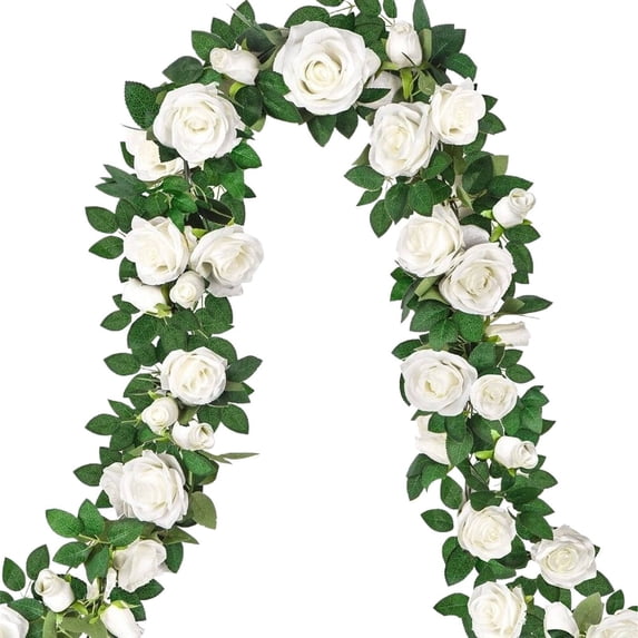 Clearance Artificial flowers under $1,Artificial Rose Vine Flower Garland Rose Hanging Vine For Wedding Background Arch Garden Background Decoration