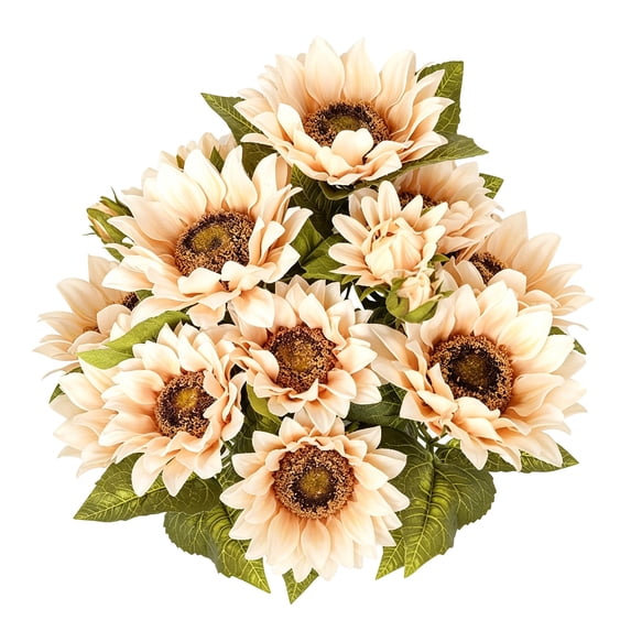 Clearance Artificial flowers under $10,Artificial Sunflowers Bouquet Sunflower Autumn Flower For Decoration 9 Heads Flowers Bunch For Home Decor