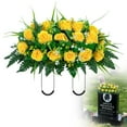 thumbnail image 1 of Clearance Artificial flowers under $30,Cemetery Flower Saddle Outdoor Decorations Non Colors Rose Combination Flower, 1 of 9