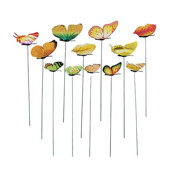 Clearance Artificial flowers under $5,12Pcs Butterfly Stakes Outdoor Yard Planter Flower Pot Bed Garden Decor Yard Art