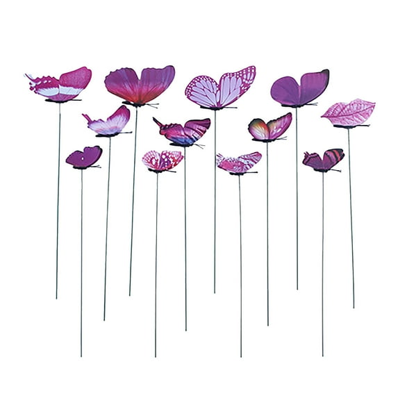 Clearance Artificial flowers under $5,12Pcs Butterfly Stakes Outdoor Yard Planter Flower Pot Bed Garden Decor Yard Art