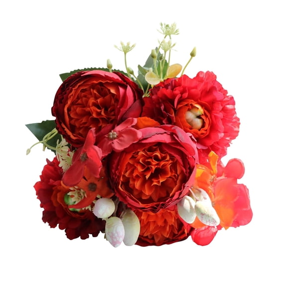 Clearance Artificial flowers under $5,5 Bundles Artificial Peony Flowers Rose Home Party Wedding Decorative Fake Roses Bouquet