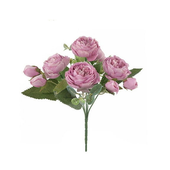 Clearance Artificial flowers under $5,Artificial Peony Flowers Rose Home Party Wedding Decorative Fake Roses Bouquet
