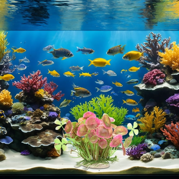 Clearance Artificial flowers under $5,Plastic Plant Grass Hiding For Fish Amphibians