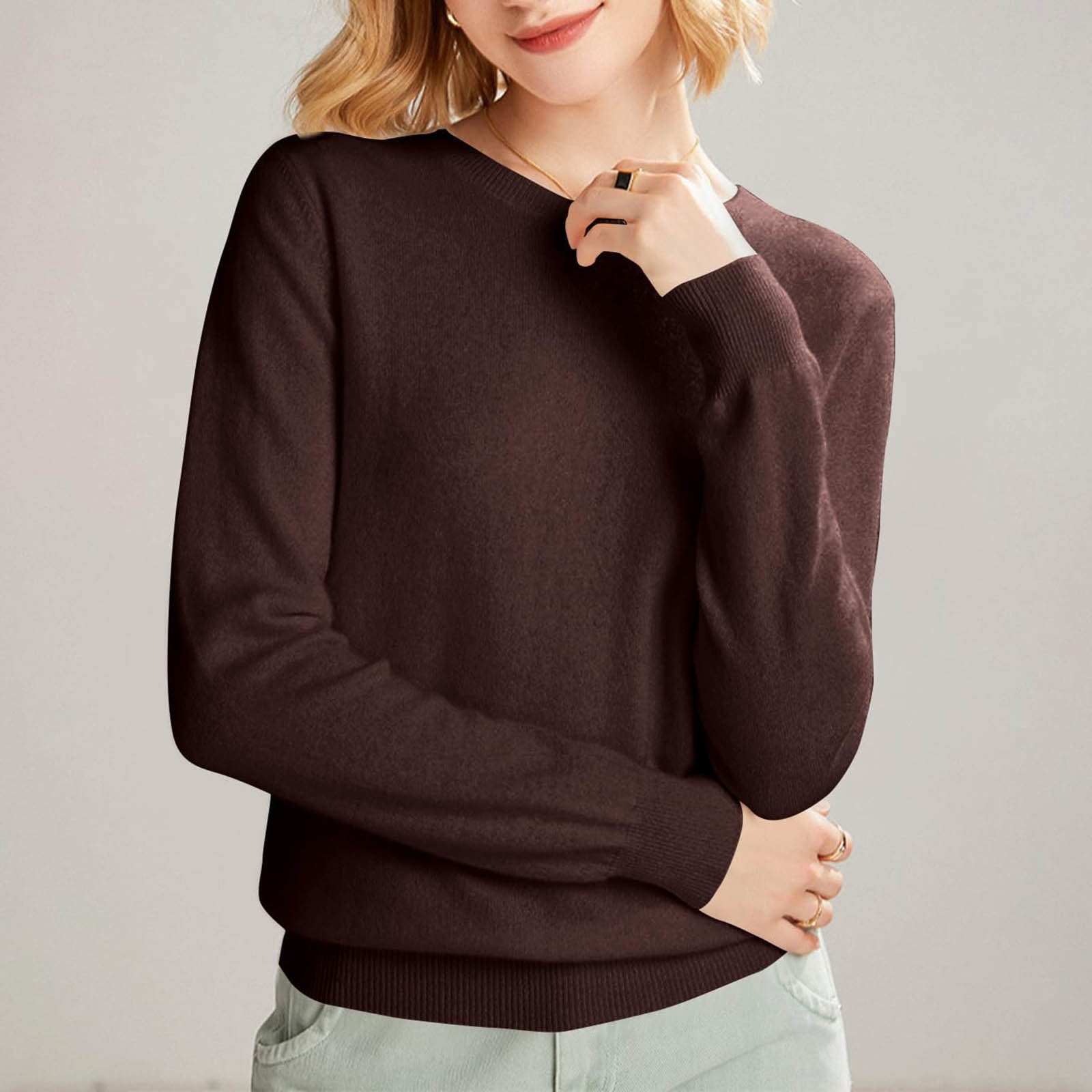 Asqwmvz Sweater for Women Women's Pullover Sweater Women's Spring And ...